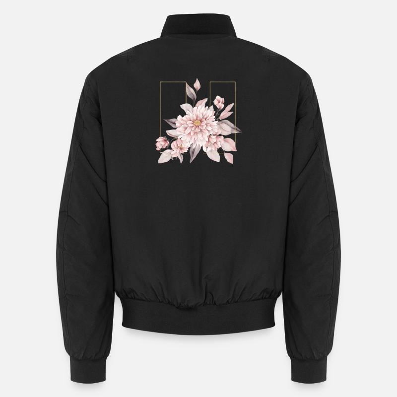 Elegant Blush Floral Design - Unisex Bomber Jacket - black