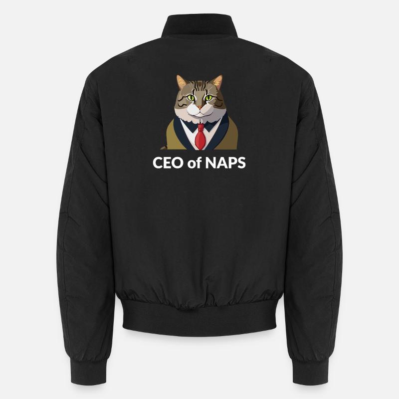 Geschäftsmann Katze mit Krawatte Unisex Bomberjacke