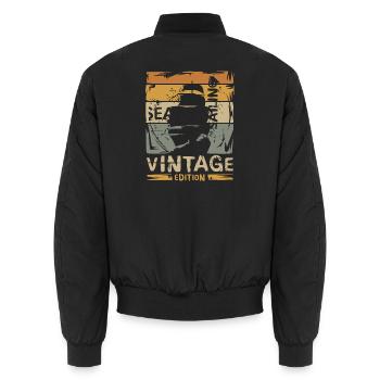 Sailing Vintage Edition – Retro Segeln Design - Bomber unisexe - noir - Dos - AI Model Male 185 light (185cm)