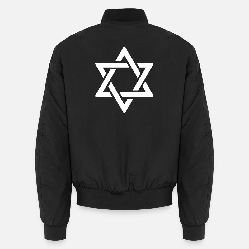 Davidstern in Weiß - Unisex Bomberjacke - Schwarz