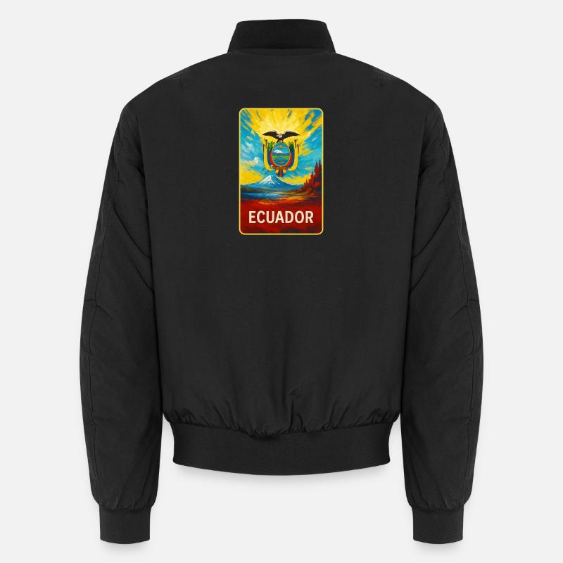 Ecuador - Farbenfrohes Emblem Unisex Bomberjacke