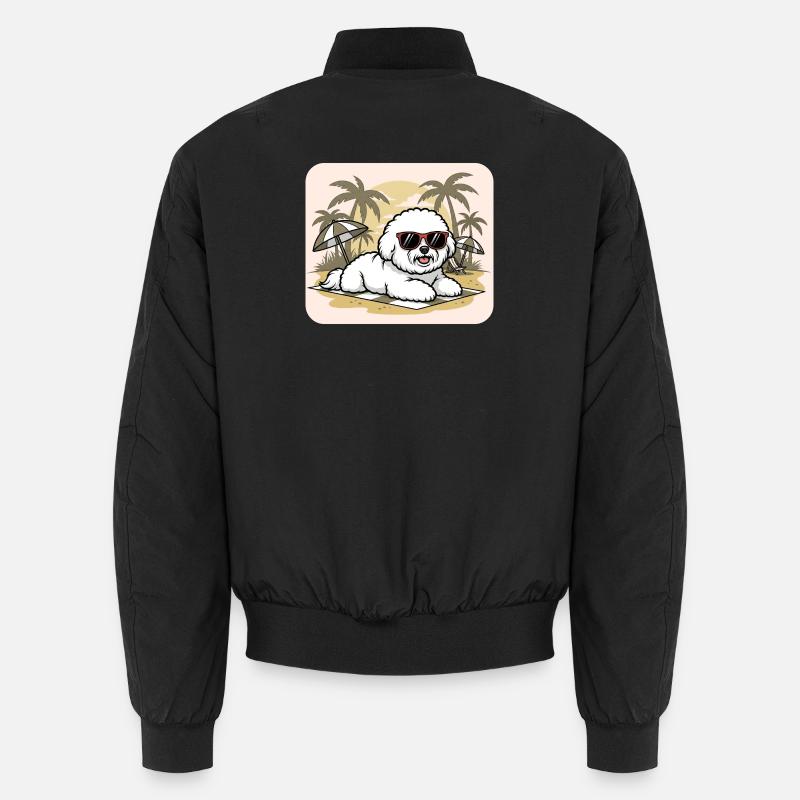 Summer Maltese with Sunglasses Unisex Bomber Jacket