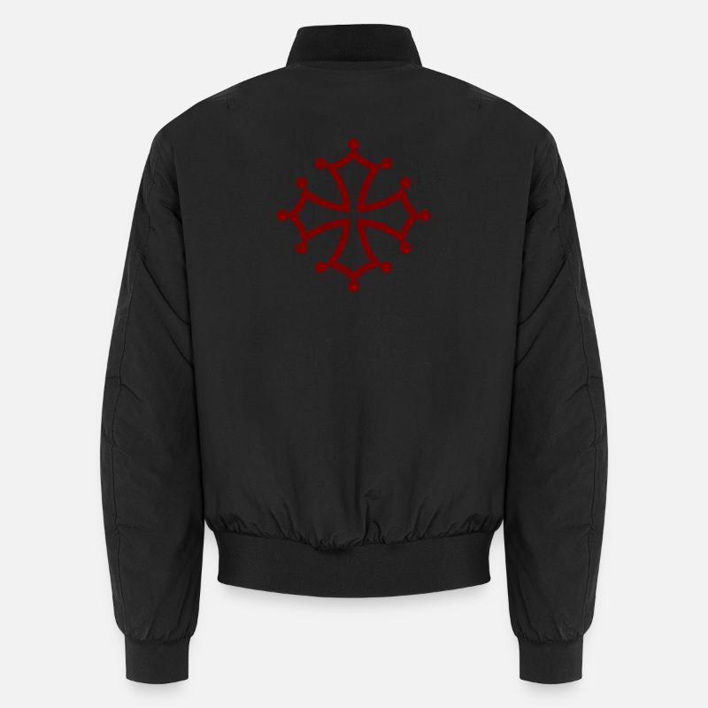 Croix cathare rouge, symbole résistance occitane Bomber unisexe