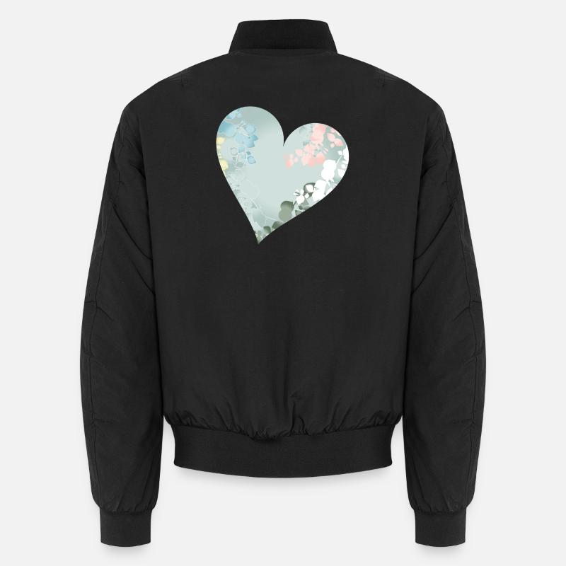 Pastel heart with floral pattern Unisex Bomber Jacket