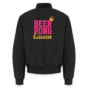 Bier Pong Königin 3 - Unisex Bomberjacke - Schwarz - Hinten - AI Model Male 185 light (185cm)