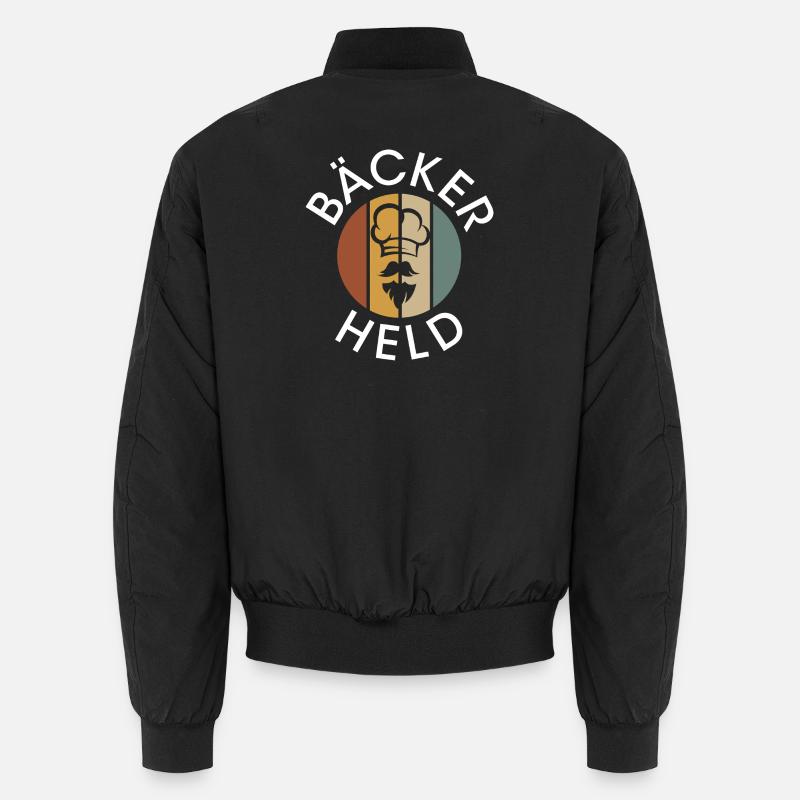 vintage Bäcker Logo - retro Bäckerei mit Bart Unisex Bomberjacke