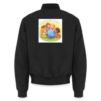 La paix commence avec chacun de nous - Bomber unisexe - noir - Dos - AI Model Male 185 light (185cm)