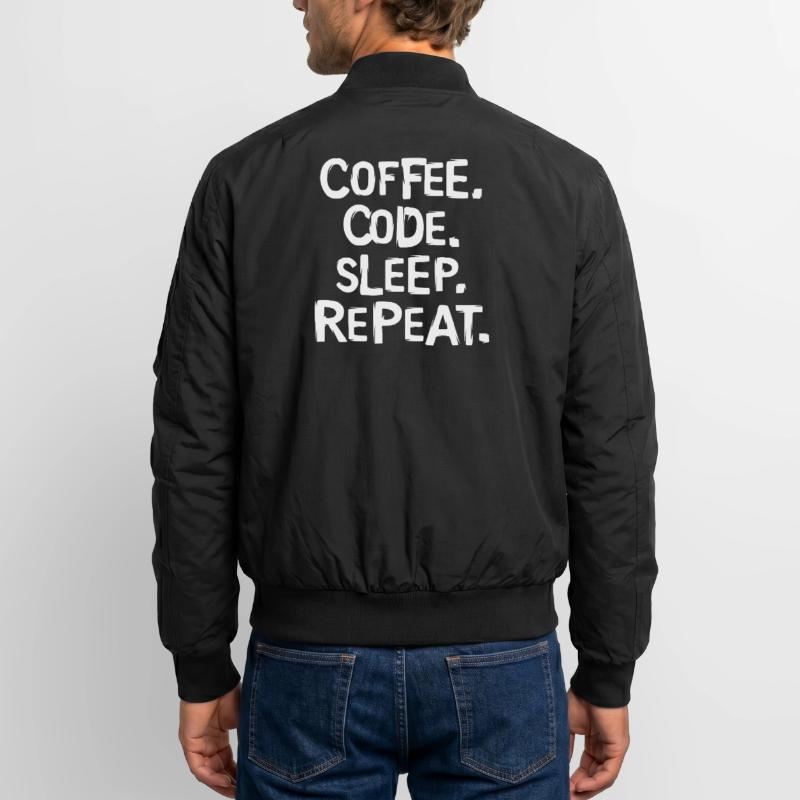 coffee code sleep - repeat programmer work Unisex Bomber Jacket