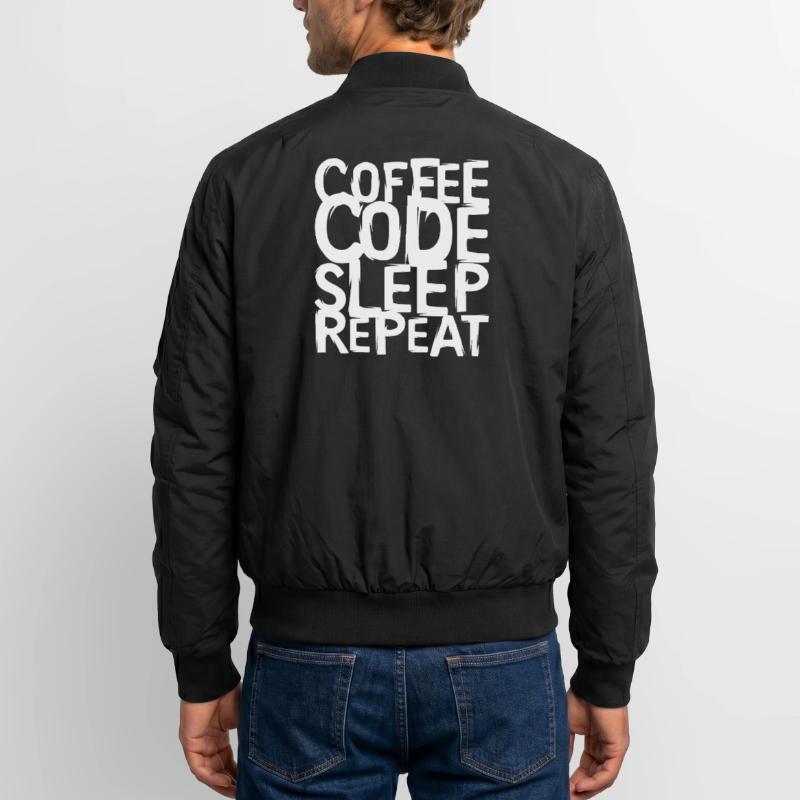 coffee code Programmer - Computer Science Work Logo Unisex Bomber Jacket
