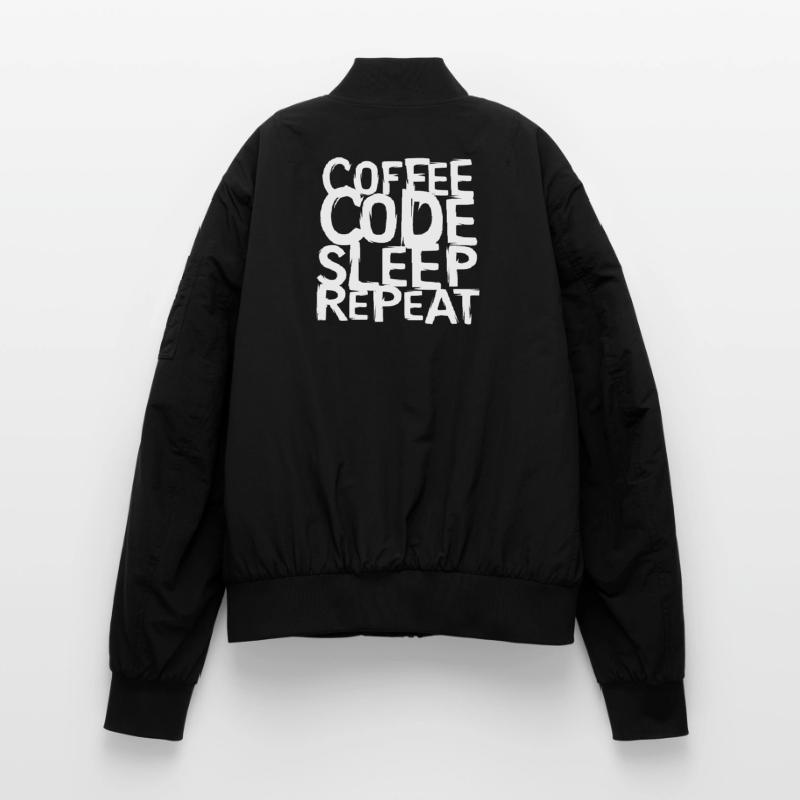 coffee code Programmeur - Informatique Travail Logo Bomber unisexe
