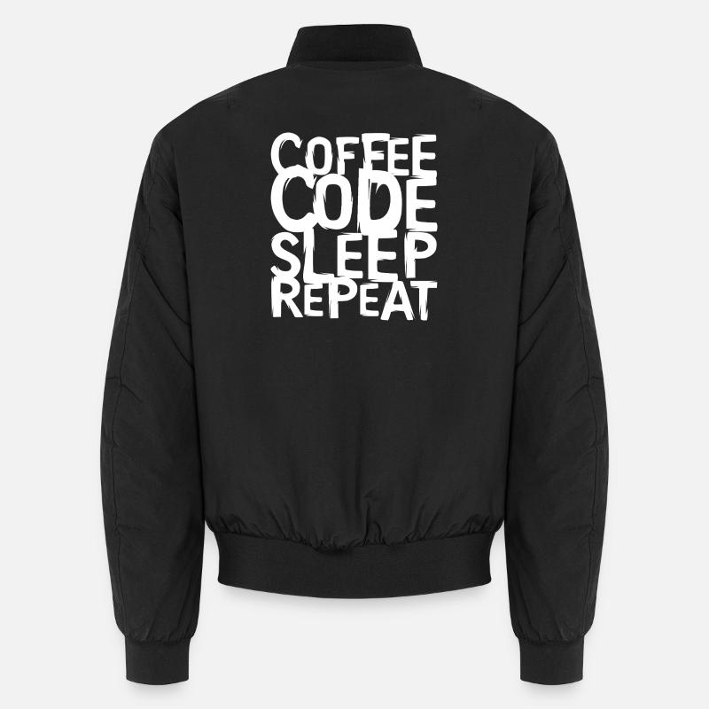 coffee code Programmierer - Informatik Arbeit Logo Unisex Bomberjacke