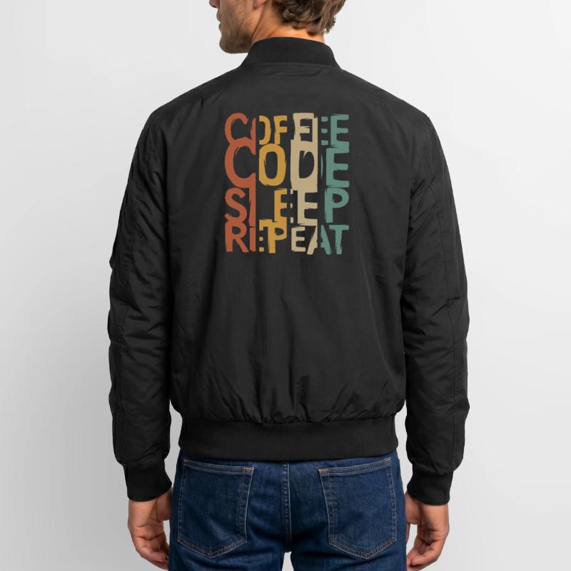 Coffee Code Sleep Repeat – Developer Design Unisex Bomber Jacket