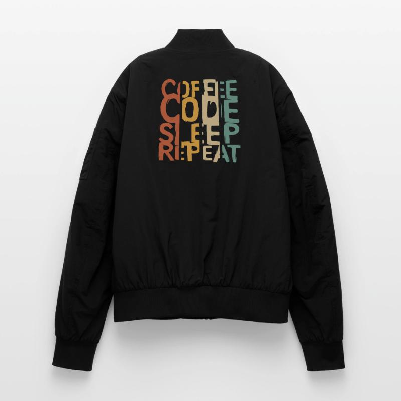 Coffee Code Sleep Repeat – Developer Design Unisex Bomber Jacket