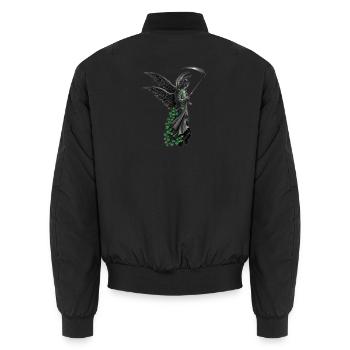 Grüner Efeu umrankter Schutzengel - Unisex Bomberjacke - Schwarz - Hinten - AI Model Male 185 light (185cm)