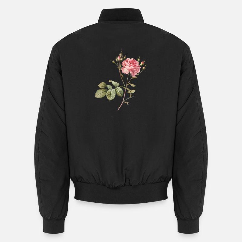 Vintage Rose Botanical Illustration Unisex Bomber Jacket