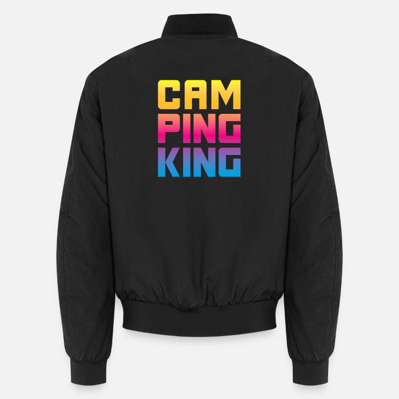 Camping King König Camper Chef lustige Sprüche Fun Unisex Bomberjacke