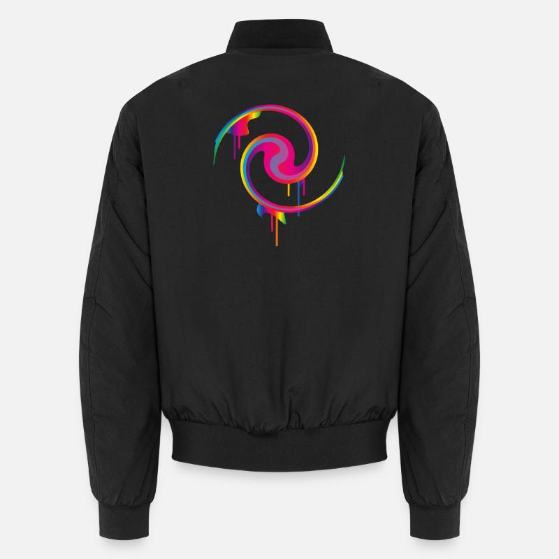 Tourbillon de peinture graffiti coloré avec effet de goutte Bomber unisexe