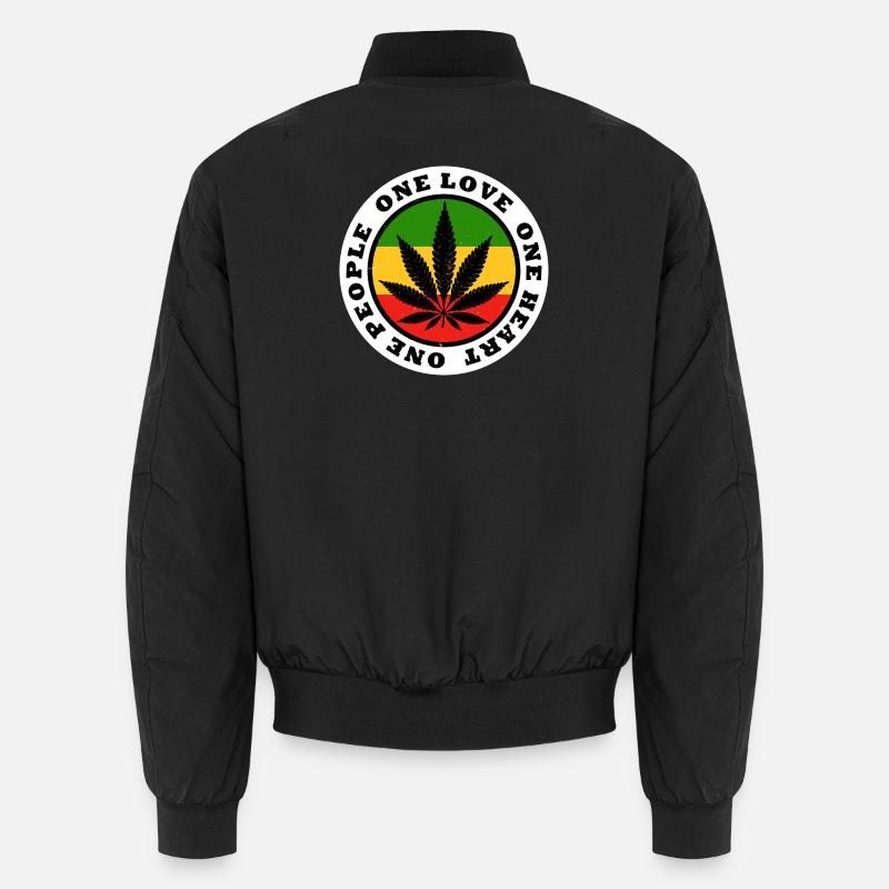 Frieden und Liebe Rasta Blatt Design Unisex Bomberjacke