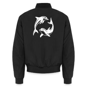 Dolphin Circle Design für umweltfreundliche Bekleidung - Unisex Bomberjacke - Schwarz - Hinten - AI Model Male 185 light (185cm)