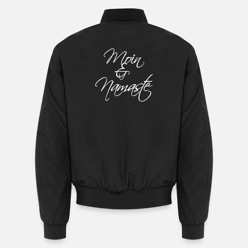 Moin & Namaste, weiss - Unisex Bomberjacke - Schwarz