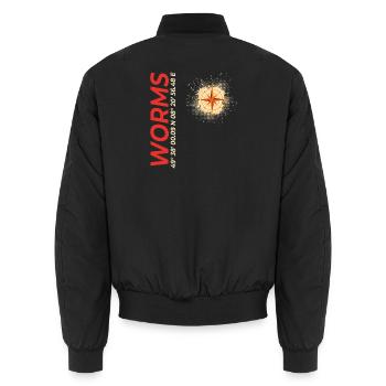 Worms - Unisex Bomberjacke - Schwarz - Hinten - AI Model Male 185 light (185cm)