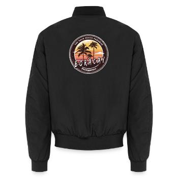 Boracay, Philippines, Design vintage - Bomber unisexe - noir - Dos - AI Model Male 185 light (185cm)