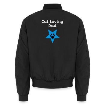 Katzenliebender Papa Stern-Design - Unisex Bomberjacke - Schwarz - Hinten - AI Model Male 185 light (185cm)