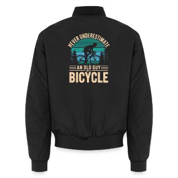 Hommage au cyclisme d’époque pour les amateurs de vélo - Bomber unisexe - noir - Dos - AI Model Male 185 light (185cm)
