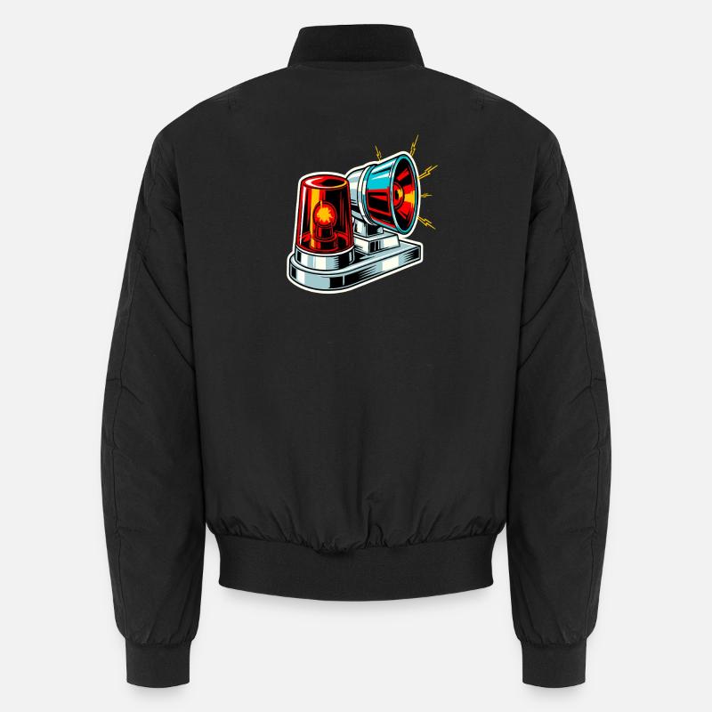 Fire Siren Warning Light - Unisex Bomber Jacket - black