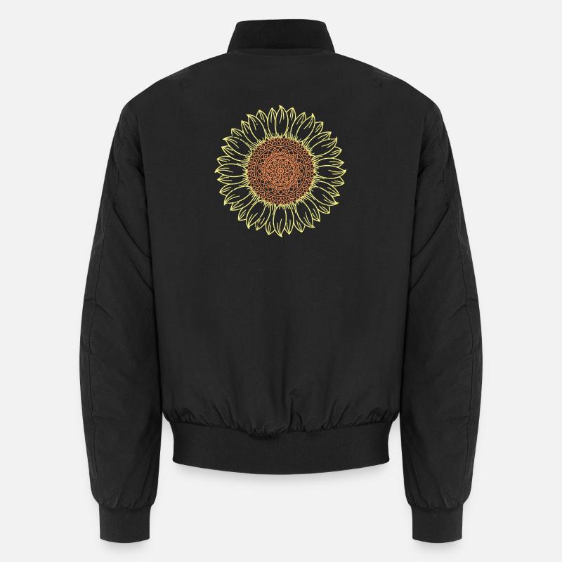 Intricate Mandala Sunflower Design Unisex Bomber Jacket