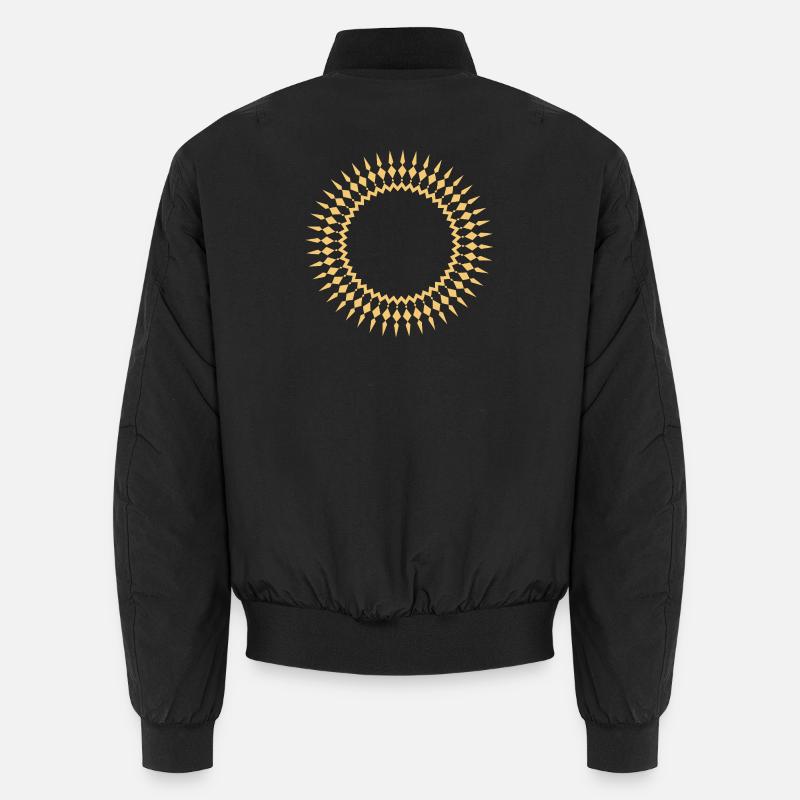 Radiant sun frame geometric - Unisex Bomber Jacket - black