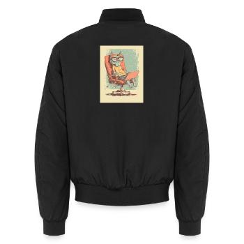 Code Cat – Der wahre Chef im Office - Unisex Bomberjacke - Schwarz - Hinten - AI Model Male 185 light (185cm)