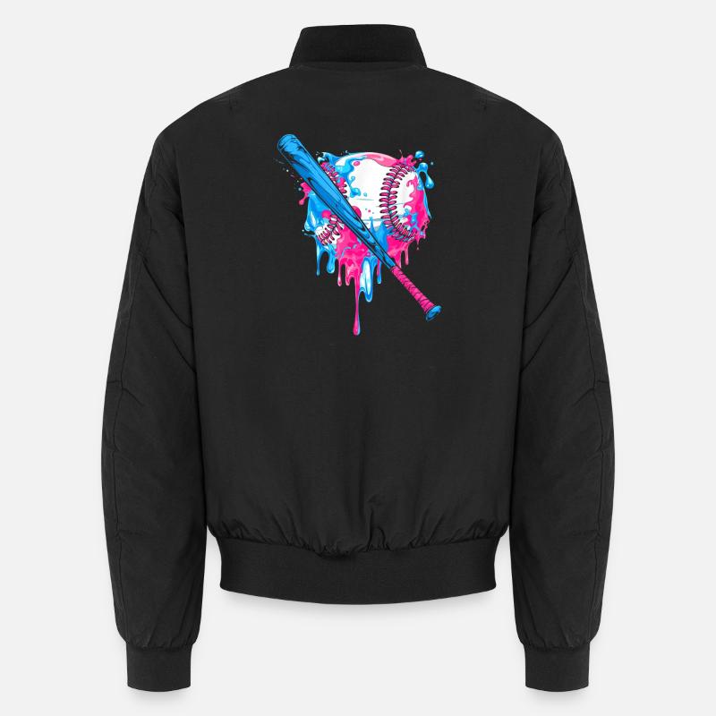 Lebendiges Baseball-Herz-Splash-Design - Unisex Bomberjacke - Schwarz