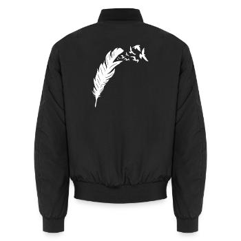Conception de vol d’oiseau de la liberté à plumes - Bomber unisexe - noir - Dos - AI Model Male 185 light (185cm)