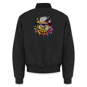 Halloween Face - Unisex Bomberjacke - Schwarz - Hinten - AI Model Male 185 light (185cm)