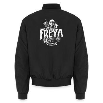Freya - die Wikingergöttin - Unisex Bomberjacke - Schwarz - Hinten - AI Model Male 185 light (185cm)