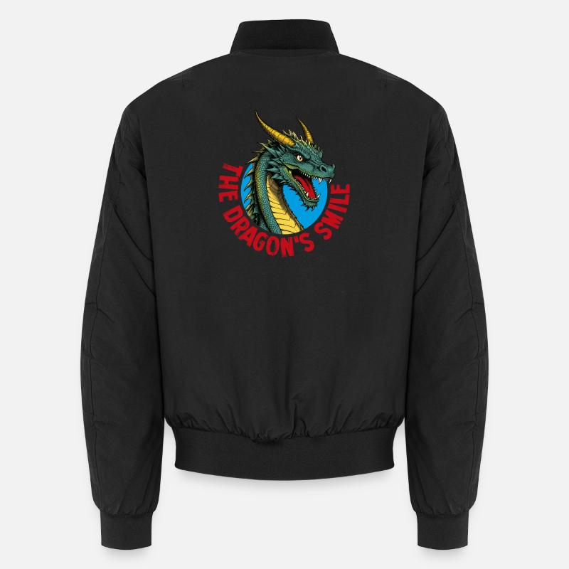 Lächelnder Drache - Unisex Bomberjacke - Schwarz