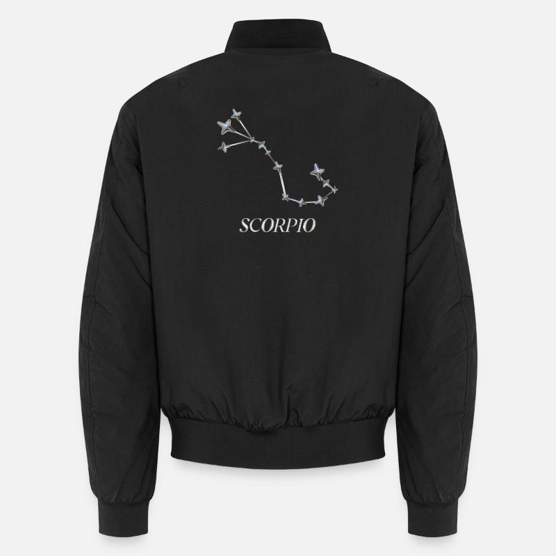 Scorpio Sternbild – Silberne Minimal-Konstellation Unisex Bomberjacke