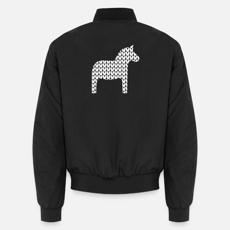 Dalapferd Strickmuster cozy Hygge Pferd skandi Unisex Bomberjacke
