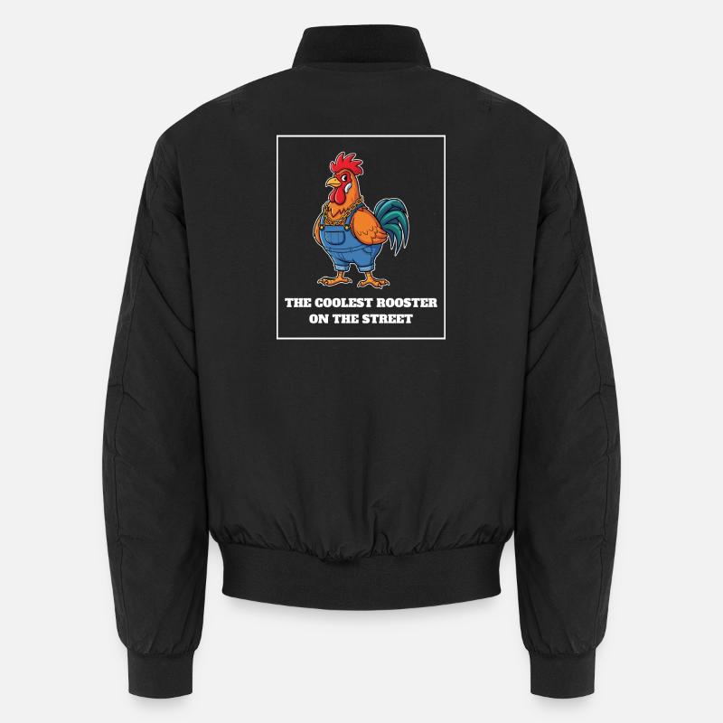 The Coolest Rooster - Unisex Bomber Jacket - black