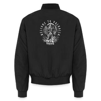 Valhalla - Halle der gefallenen Krieger - Unisex Bomberjacke - Schwarz - Hinten - AI Model Male 185 light (185cm)