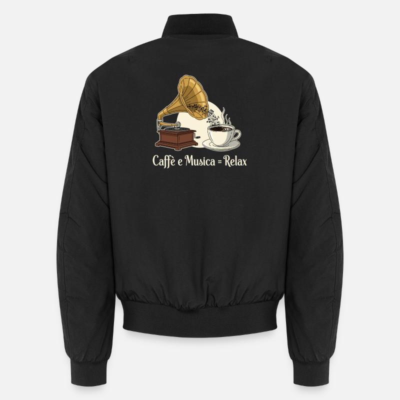Caffè e Musica = Relax - Unisex Bomberjacke - Schwarz