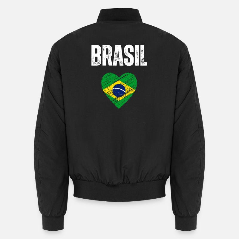 J’aime le Brésil, drapeau du Brésil - Bomber unisexe - noir