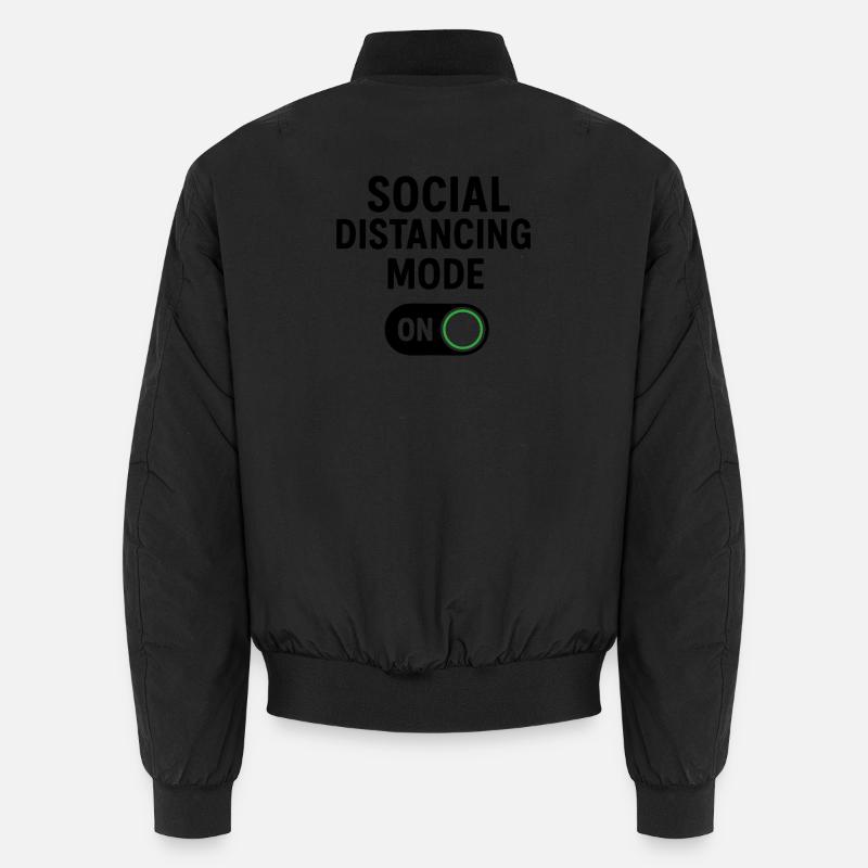 social distancing mode on - Unisex Bomberjacke - Schwarz