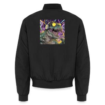 Party-Rex – Der König der Tanzfläche - Unisex Bomberjacke - Schwarz - Hinten - AI Model Male 185 light (185cm)