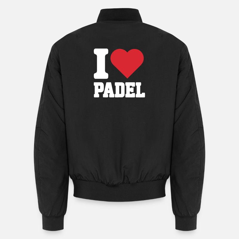 I Love Padel - Unisex Bomber Jacket - black