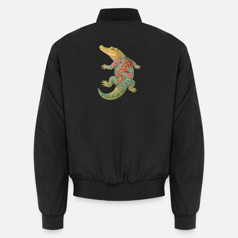 Yakuza-Krokodil – Uralte Kraft in der Tinte - Unisex Bomberjacke - Schwarz