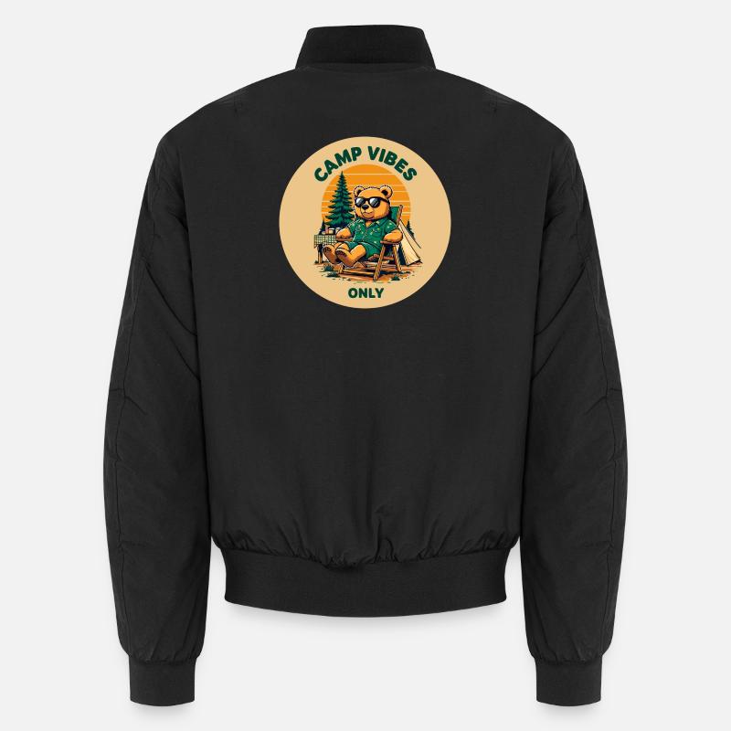 Camp Vibes Bear Camping Logo Bomber unisexe