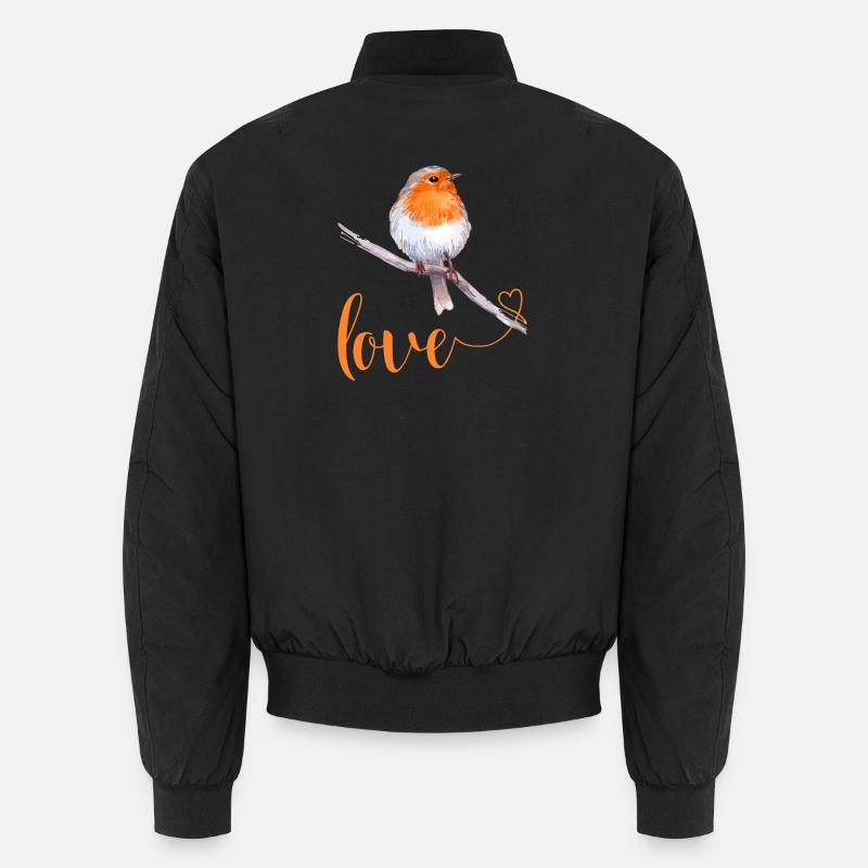 Robin with love text Unisex Bomber Jacket