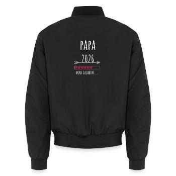Werdender Papa 2026 Geschenk Schwangerschaft - Unisex Bomberjacke - Schwarz - Hinten - AI Model Male 185 light (185cm)